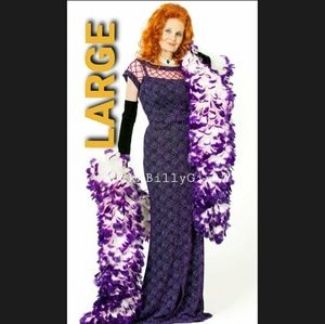 Tempest Storm Seduction Purple Beaded Pencil Gown Caged Neck w Empire Waist Bow